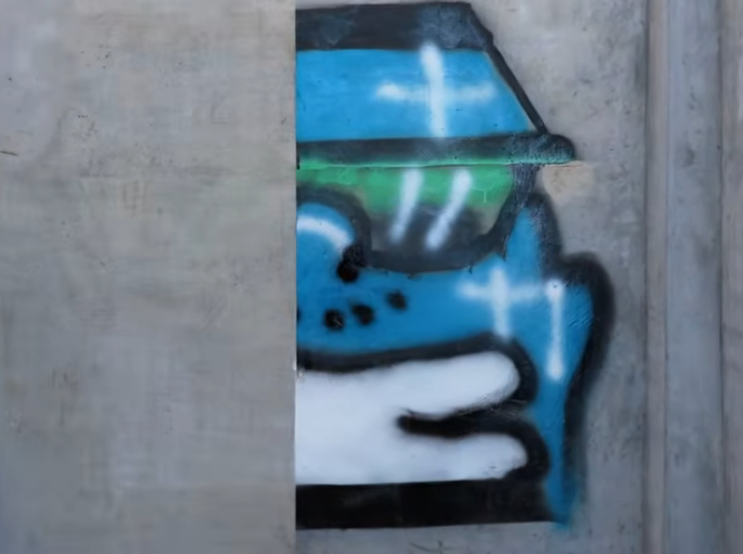 Grafiti eliminado con láser - después